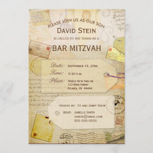 Bar Mitzvah Einladung zum Thema Reise