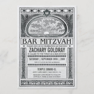 Bar Mitzvah Einladungs-Vintages mystisches Einladung