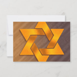 Bar Mitzvah étoile Brown et orange de David RSVP