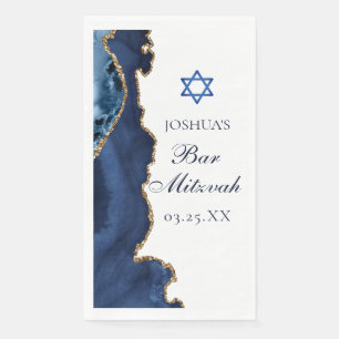 Bar Mitzvah-Feier Navy Blau Gold Achat Maßgeschnei Serviette