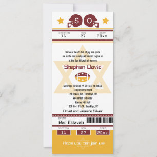 Bar Mitzvah Football Ticket Einladung