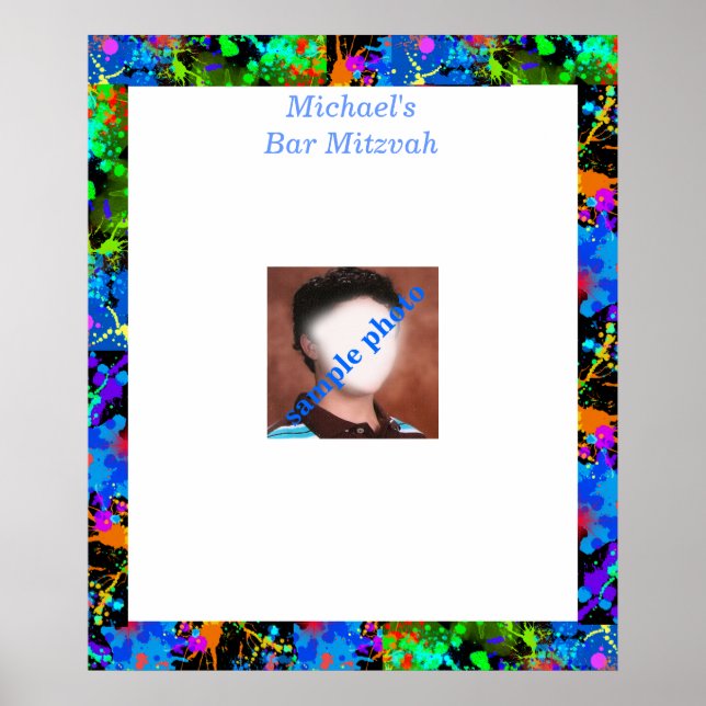 Bar Mitzvah Foto Signieren in Board Poster (Vorne)