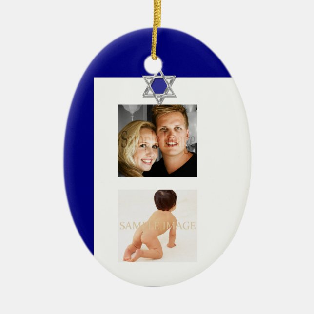 Bar Mitzvah Fotoandenken PERSONIFIZIEREN Keramikornament (Vorne)
