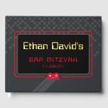 BAR MITZVAH Gamer cooler trendiger Rot Gästebuch<br><div class="desc">durch kat massard >>>> WWW.SIMPLYSWEETPAPERIE.COM<<< - - - - - - - - - - - - - - - - A super cool GAMER THEMED welcome sign for your event. Setup as a template it is simple for you to add your own details, or hit the customize button and...</div>