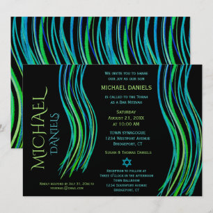 Bar Mitzvah Gebet Shawl Bright Neon Green Einladung