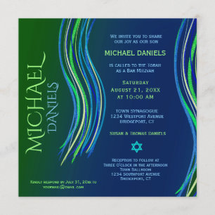 Bar Mitzvah Gebets-Schal-Einladung Einladung