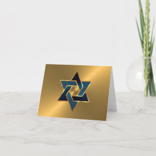 Bar Mitzvah Gold Navy Blue Star von David