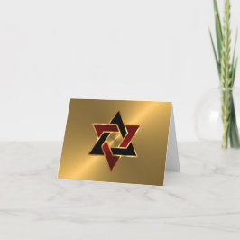 Bar Mitzvah Gold Red Black Star von David Einladung