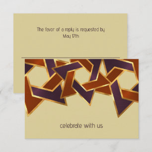Bar Mitzvah Gold Rust Lila Star von David Einladung