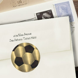 Bar Mitzvah Gold und Black Soccer Ball Runder Aufkleber