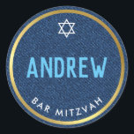 BAR MITZVAH Goldmedaille Runder Aufkleber<br><div class="desc">von kat massage >>> WWW.SIMPLYSWEETPAPERIE.COM <<<</div>