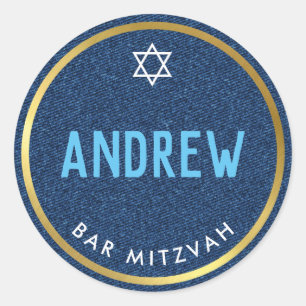 BAR MITZVAH Goldmedaille Runder Aufkleber
