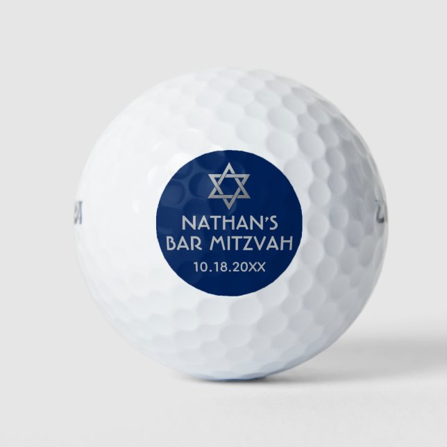 Bar Mitzvah Golf Ball Favoriten Blue Gray (Vorderseite)