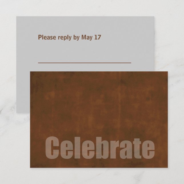 Bar Mitzvah Grunge Rust RSVP-Karte RSVP Karte (Vorne/Hinten)