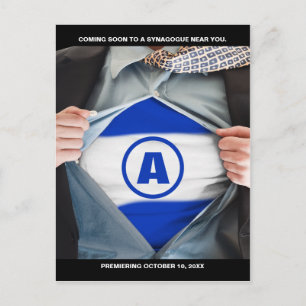 Bar Mitzvah Held-Save the Date Postkarte
