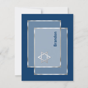 Bar Mitzvah Invitation Carte de remerciements plat