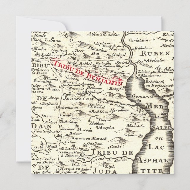 Bar Mitzvah Invitation pour un garçon nommé Benjam (Devant)