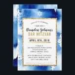 BAR MITZVAH INVITE Moderne Aquarellfarbe cool blau Einladung<br><div class="desc">von kat massard >>> kat@simplysweetPAPERIE.com << Ein supereinfaches, aber stilvolles Einladungsdesign für den BAR MITZVAH Ihres Kindes. Wow Ihre Freunde und Familie mit dieser kleinen Zahl .D Setup als Vorlage ist es einfach für Sie, Ihre eigenen Details hinzuzufügen, oder drücken Sie die Schaltfläche Anpassen und Sie können Text, Schriftart, Größen...</div>
