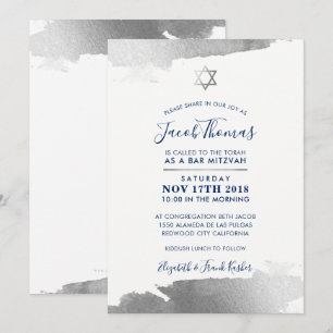 BAR MITZVAH INVITE Moderne Goldmedaille Einladung