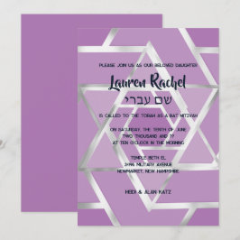 Bar Mitzvah Layered Stars von David Any Colors Einladung