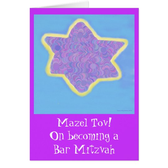 Bar Mitzvah lila jüdischer Davidsstern Karte