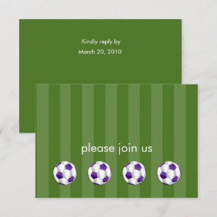 Bar Mitzvah Lila und White Soccer Ball UAWG Einladung