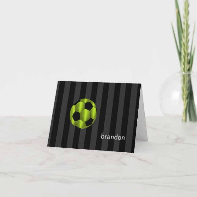 Bar Mitzvah Lime Green und Black Soccer Ball (Vorderseite)