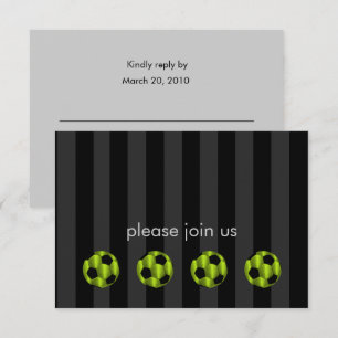 Bar Mitzvah Lime Green und Black Soccer Ball Einladung
