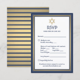 Bar Mitzvah Mahlzeiten Optionen Song Anfrage Blue  RSVP Karte