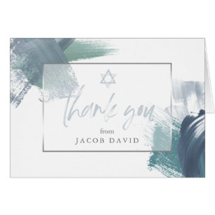 Bar Mitzvah Merci Bleu Vert Sec Brosse