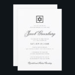 Bar Mitzvah Minimalistisch Simple Classic  Einladung<br><div class="desc">Design besteht aus sans serif Typografie und spielerisch kursiven Schrift Typografie auf einem einfachen Hintergrund. 

Abrufbar unter:http://www.zazzle.com/store/selectpartysupplies</div>