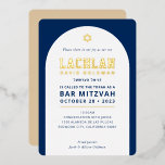 BAR MITZVAH modern minimal arch navy white gold Folieneinladung<br><div class="desc">by kat massard >>> WWW.SIMPLYSWEETPAPERIE.COM <<< With real, shiny foil accents. Love the design, but would like to see some changes - another color scheme, product, add a photo or adapted for a different occasion - no worries simply contact me - I am happy to help! - - - -...</div>