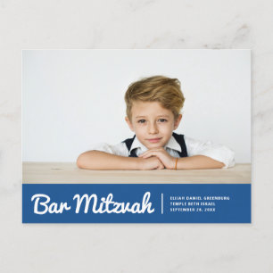 Bar Mitzvah Modern Simple Custom Foto Einladung