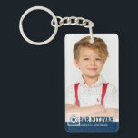 Bar Mitzvah Modern Star des David Foto Schlüsselan Schlüsselanhänger<br><div class="desc">Dieses Design besteht aus spielerischen kursiven Skripten,  die durch einfache san-Serifentypografie bekämpft werden. Dieses Design ist modern und einfach. Fügen Sie ein Foto hinzu.
Abrufbar unter:http://www.zazzle.com/store/selectpartysupplies</div>