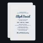 Bar Mitzvah Modern und einfach Einladung<br><div class="desc">Dieses Design besteht aus spielerisch kursiven Skripten,  die durch einfache san-Serif Typografie bekämpft werden. Dieses Design ist modern und einfach. Abrufbar unter: http://www.zazzle.com/store/selectpartysupplies</div>