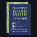 BAR MITZVAH Moderne, fette Blockmarine blau grün Einladung<br><div class="desc">von kat massard >>> WWW.SIMPLYSWEETPAPERIE.COM << - - - - - - - - - - - - KONTAKTIEREN SIE MICH, um Ihren Typ perfekt Liebe das Design, aber möchte einige Veränderungen sehen - ein anderes Farbschema, Produkt, ein Foto oder angepasst für einen anderen Anlass - keine Sorgen einfach kontaktieren...</div>