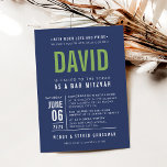 BAR MITZVAH Moderne, fette Blockmarine blau grün Einladung<br><div class="desc">von kat massard >>> WWW.SIMPLYSWEETPAPERIE.COM << - - - - - - - - - - - - KONTAKTIEREN SIE MICH, um Ihren Typ perfekt Liebe das Design, aber möchte einige Veränderungen sehen - ein anderes Farbschema, Produkt, ein Foto oder angepasst für einen anderen Anlass - keine Sorgen einfach kontaktieren...</div>