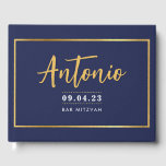 BAR MITZVAH Moderne Imitate Goldnahrung Kalligrafi Gästebuch<br><div class="desc">von kat massage >>> WWW.SIMPLYSWEETPAPERIE.COM <<<<<<< mehr passende Artikel im Speicher</div>