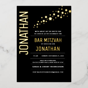 Bar Mitzvah Moderne Kunst, Dichtung und Musik Folieneinladung