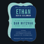 BAR MITZVAH Moderne minimale Typografie, blaue Min Einladung<br><div class="desc">durch kat massard >>> WWW.SIMPLYSWEETPAPERIE.COM << << CONTACT ME für den benutzerdefinierten Wortlaut oder um irgendwelche Zeilen in hebräischer Liebe das Design hinzuzufügen, aber möchte einige Änderungen sehen - ein anderes Farbschema, Produkt, ein Foto hinzufügen oder angepasst für einen anderen Anlass - keine Sorgen einfach kontaktieren Sie mich - ich...</div>