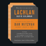 BAR MITZVAH Moderne Minimaltypografie, grau-orange Einladung<br><div class="desc">durch kat massard >>> WWW.SIMPLYSWEETPAPERIE.COM << << CONTACT ME für den benutzerdefinierten Wortlaut oder um irgendwelche Zeilen in hebräischer Liebe das Design hinzuzufügen, aber möchte einige Änderungen sehen - ein anderes Farbschema, Produkt, ein Foto hinzufügen oder angepasst für einen anderen Anlass - keine Sorgen einfach kontaktieren Sie mich - ich...</div>