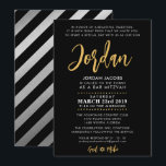 Bar Mitzvah moderne Schwarz-Gold-Kalligraphie Einladung<br><div class="desc">von kat massard >>> WWW.SIMPLYSWEETPAPERIE.COM <<< Liebe das Design,  aber möchte einige Änderungen sehen - ein anderes Farbschema,  Produkt,  ein Foto hinzufügen oder angepasst für einen anderen Anlass - keine Sorgen einfach kontaktieren Sie mich,  kat@simplysweetPAPERIE.com - ich bin gerne behilflich!</div>