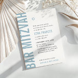 BAR MITZVAH Moderner Minimaljunge duk blau Einladung<br><div class="desc">durch kat massard >>> kat@simplysweetPAPERIE.com << << CONTACT ME für den benutzerdefinierten Wortlaut oder um irgendwelche Zeilen in hebräischer Liebe das Design hinzuzufügen, aber möchte einige Änderungen sehen - ein anderes Farbschema, Produkt, ein Foto hinzufügen oder angepasst für einen anderen Anlass - keine Sorgen einfach kontaktieren Sie mich - ich...</div>