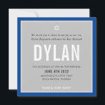 BAR MITZVAH Moderner Name Graublau königsblau DYLA Einladung<br><div class="desc">durch kat massard >>> kat@simplysweetPAPERIE.com << << CONTACT ME für den benutzerdefinierten Wortlaut oder um irgendwelche Zeilen in hebräischer Liebe das Design hinzuzufügen, aber möchte einige Änderungen sehen - ein anderes Farbschema, Produkt, ein Foto hinzufügen oder angepasst für einen anderen Anlass - keine Sorgen einfach kontaktieren Sie mich - ich...</div>