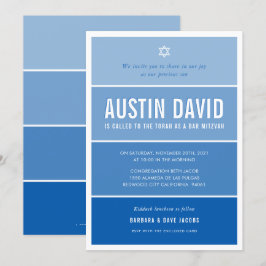 BAR MITZVAH Moderner Ober-Farbverlauf cool königsb Einladung