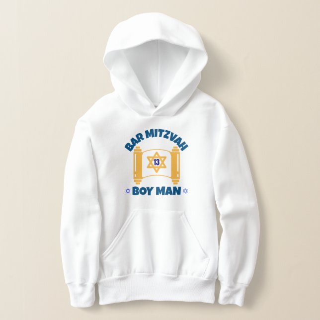Bar Mitzvah Moderner Star des David Classic Round  Hoodie (Ablage )