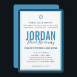 BAR MITZVAH Moderner Star Junge Denim Blau Einladung<br><div class="desc">durch kat massard >>> kat@simplysweetPAPERIE.com << << CONTACT ME für den benutzerdefinierten Wortlaut oder um irgendwelche Zeilen in hebräischer Liebe das Design hinzuzufügen, aber möchte einige Änderungen sehen - ein anderes Farbschema, Produkt, ein Foto hinzufügen oder angepasst für einen anderen Anlass - keine Sorgen einfach kontaktieren Sie mich - ich...</div>