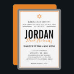BAR MITZVAH Moderner Star Junge Orange Grau Einladung<br><div class="desc">durch kat massard >>> kat@simplysweetPAPERIE.com << << CONTACT ME für den benutzerdefinierten Wortlaut oder um irgendwelche Zeilen in hebräischer Liebe das Design hinzuzufügen, aber möchte einige Änderungen sehen - ein anderes Farbschema, Produkt, ein Foto hinzufügen oder angepasst für einen anderen Anlass - keine Sorgen einfach kontaktieren Sie mich - ich...</div>