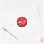 BAR MITZVAH Moderner Sternroter Bordeaux-Farbverla Runder Aufkleber<br><div class="desc">von kat massage >>> https://linktr.ee/simplysweetpaperie <<<</div>