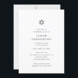 Bar Mitzvah Modernes Einfaches Elegantes Minimalis Einladung<br><div class="desc">Design besteht aus Sans Serif Typografie und spielerischer,  kursiver Schrift Typografie auf einem einfachen Hintergrund. Abrufbar unter: http://www.zazzle.com/store/selectpartysupplies</div>